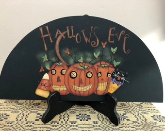 Halloween Pumpkin Wood Door Crown Topper