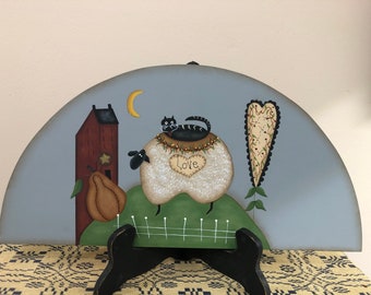 Primitive Sheep Saltbox House Door Crown-Home Decor