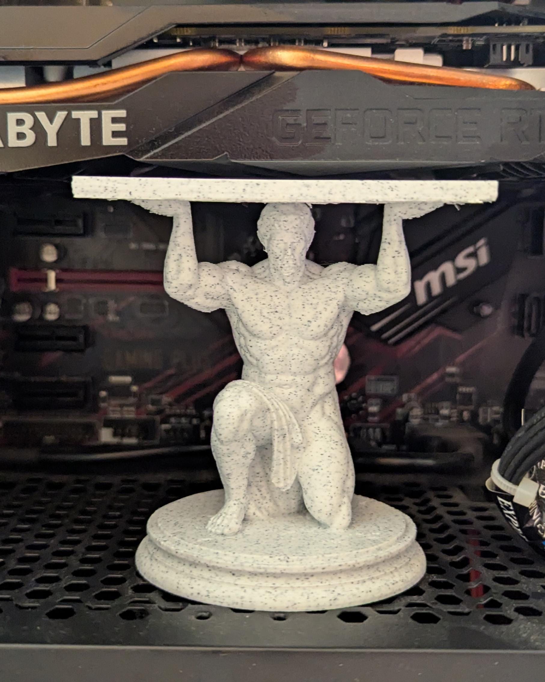 Atlas GPU Support Stand | Mythological Anti-sag Statue for Gaming