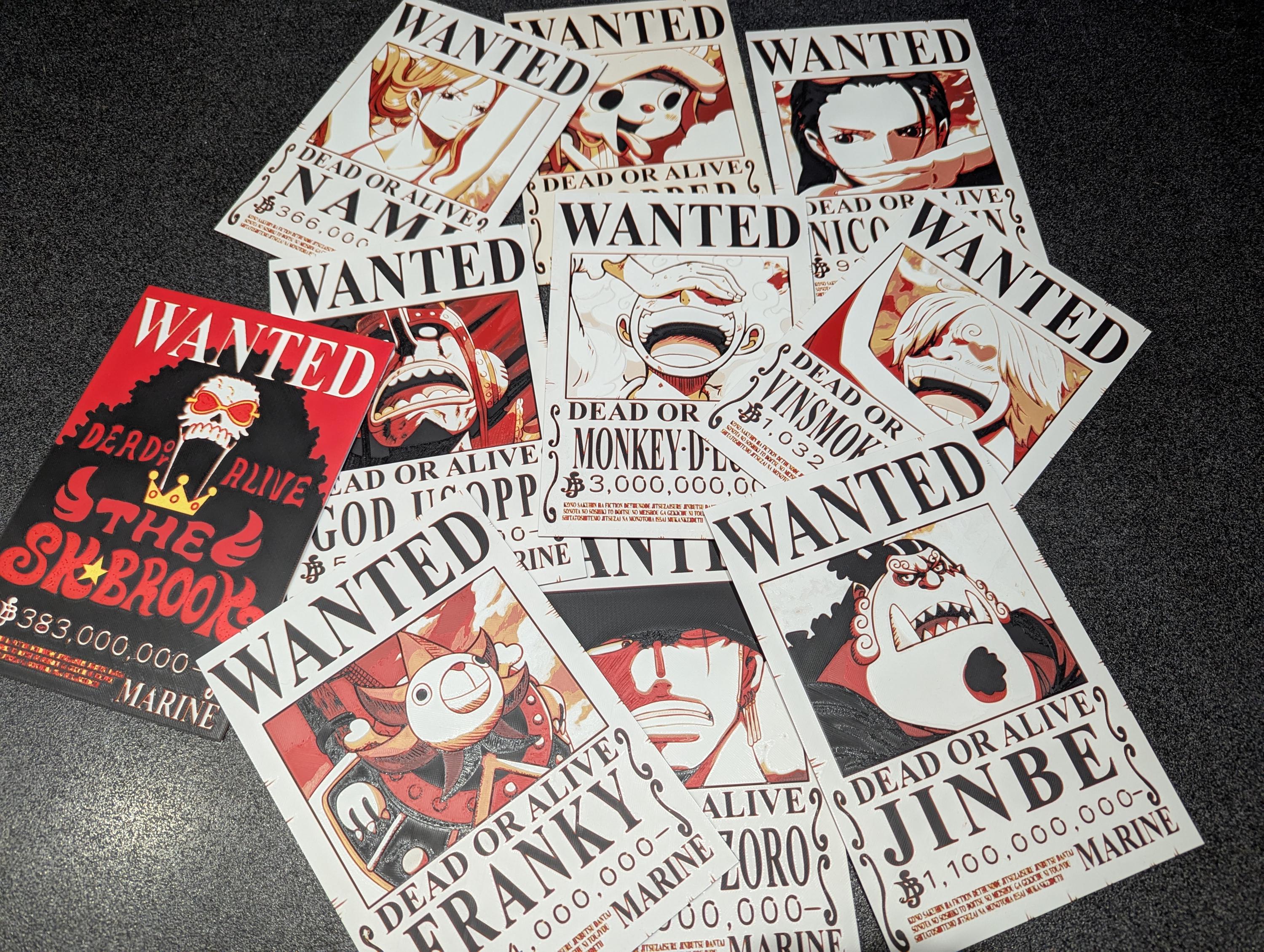 One Piece Wanted Posters | Straw Hat Pirates | 4 Emperors | Wano