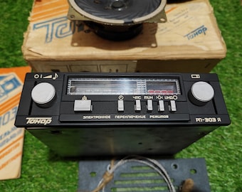 Radio de coche soviética antigua TONAR RP-303A nueva.