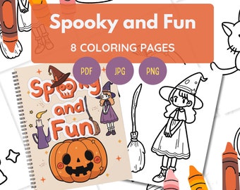Halloween Kleurplaten | Afdrukbare bundel Spooky Fun (pdf, jpg, png)