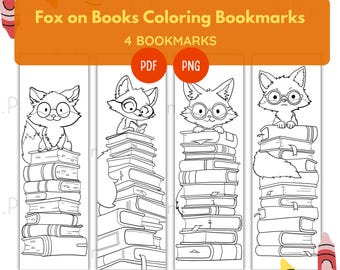 Fox Coloring Bookmarks: Woodland Animal DIY Craft (PDF, PNG)