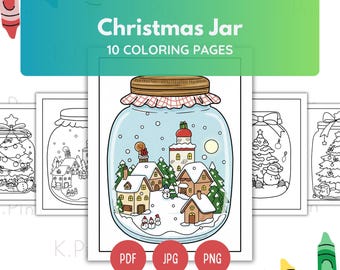 Kleurplaten kerstpot | 10 vakantieprintables (digitale download)