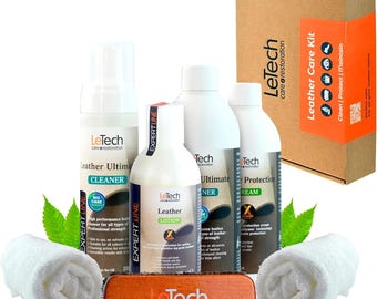 LeTech Leather Care Kit Advanced - Professional Cleaning, Conditioning & Protection System