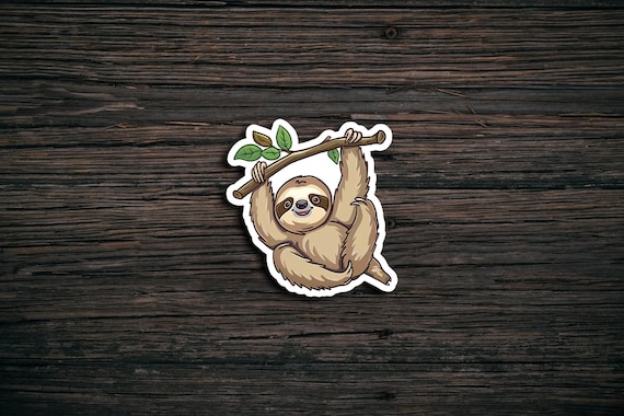 Cute Sloth Sticker | Cartoon Style, Waterproof Vinyl Die Cut