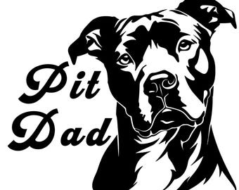 Pit Dad Sticker: Waterproof Vinyl Decal for Dog Lovers