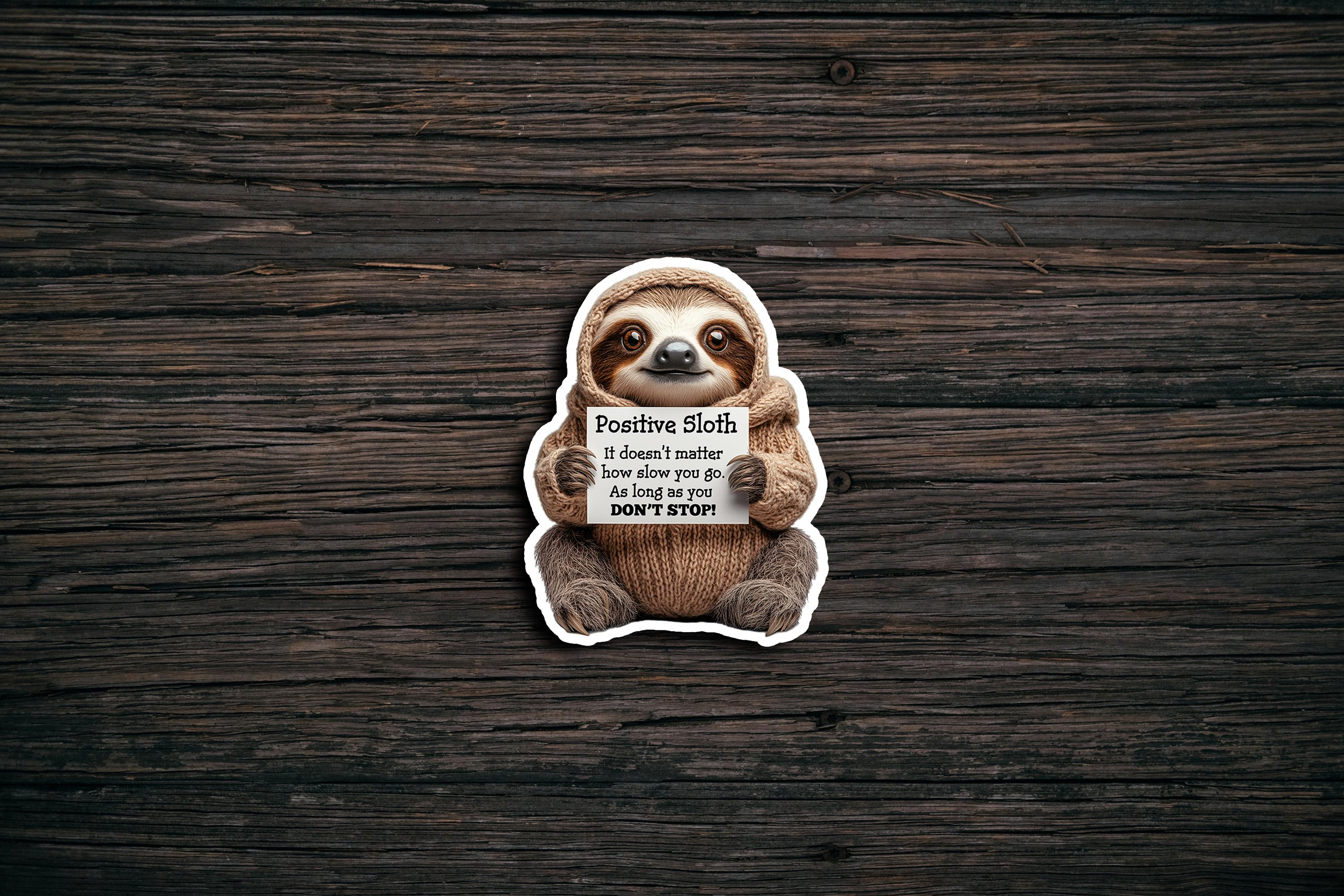 Sloth Emotion Check In Cute Sloth Emotional Support Sticker Glossy Vinyl Sticker - This is ...