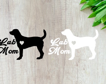 Lab Mom Vinyl Decal: Labrador Dog Car Window Sticker