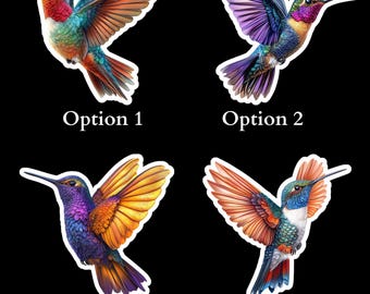 Colorful Hummingbird Sticker: Waterproof Vinyl Decal