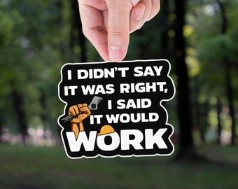Funny Mechanic Sticker: Blue Collar Humor Toolbox Decal