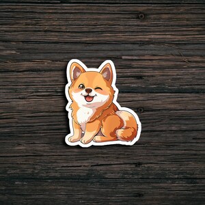 Cute Shiba Inu Sticker | Waterproof | Vinyl Sticker | Laptop | Water Bottle | Scrapbook | Cartoon Style | Die Cut Sticker