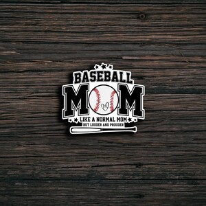 Baseball Mom Sticker | Waterproof | Vinyl Sticker | Laptop | Water Bottle | Scrapbook | Cartoon Style | Die Cut Sticker | Magnet Sticker