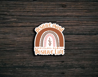 Positive Mind Rainbow Sticker: Waterproof Laptop Decal