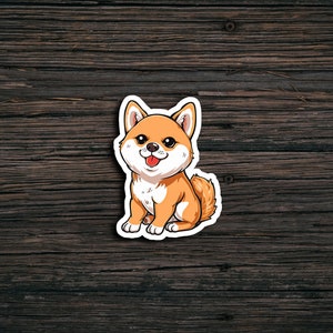 Cute Shiba Inu Sticker | Waterproof | Vinyl Sticker | Laptop | Water Bottle | Scrapbook | Cartoon Style | Die Cut Sticker