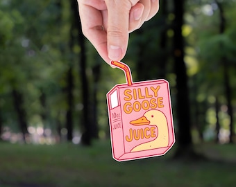 Silly Goose Juice Sticker: Funny Meme Decal