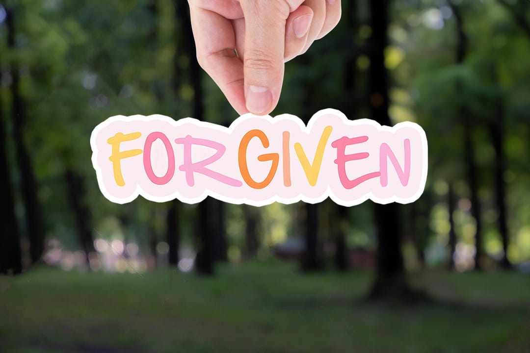 Forgiven Christian Sticker, Faith Based Vinyl Decal - Etsy