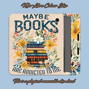 Book Lover Kobo Libra Colour Skin: Floral Books Vinyl Decal