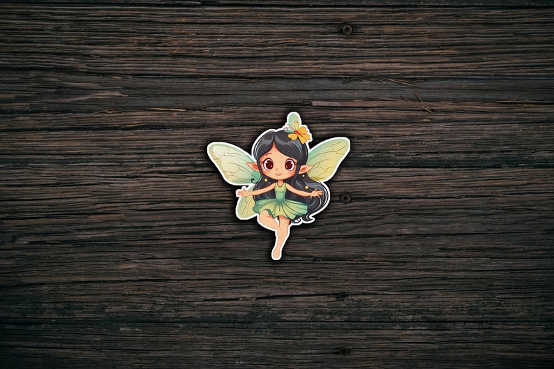 Cute Cartoon Fairy Sticker | Waterproof Vinyl Die Cut - Etsy