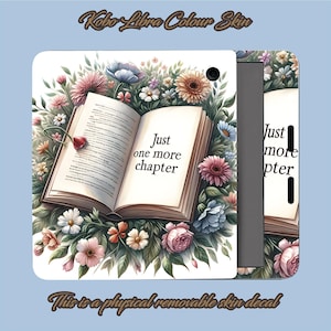 Just One More Chapter Kobo Libra Colour Skin: Floral Vinyl Decal