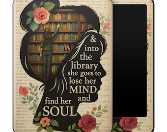 Library Kindle Paperwhite Skin, Reading Girl Aesthetic, Book Lover Gift