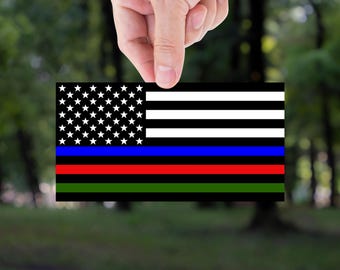 Thin Line American Flag Sticker: First Responder Tribute Decal