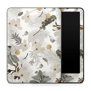 floral kindle paperwhite skin, neutral botanical kindle decal, aesthetic flower ebook wrap, beige leaf kindle sticker, nature kindle cover