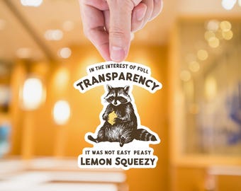 Funny Raccoon Meme Sticker: Sarcastic Waterproof Vinyl Decal