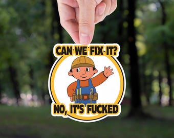 Funny Construction Sticker: Tradesman Humor Decal
