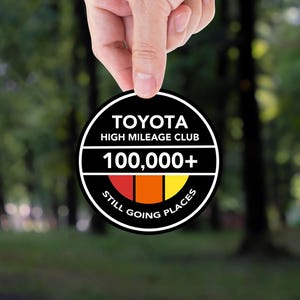 Toyota High Mileage Club Vinyl Sticker | 4WD 4X4 Japanese Vintage Retro Logo Tacoma Tundra TRD 4Runnner FJ Cruiser SR5 Hilux Rav4, Custom