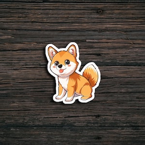 Cute Shiba Inu Sticker | Waterproof | Vinyl Sticker | Laptop | Water Bottle | Scrapbook | Cartoon Style | Die Cut Sticker