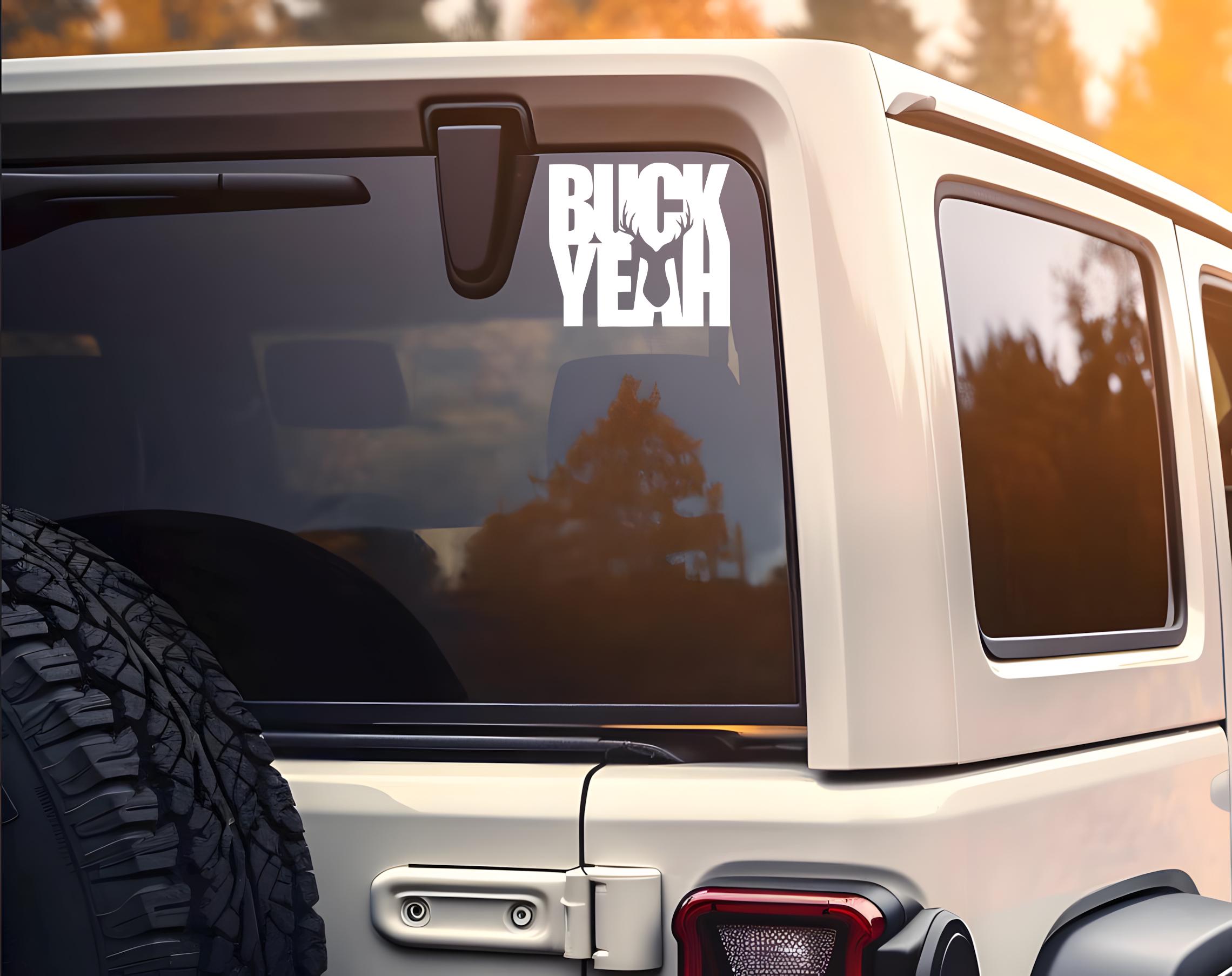 Buck Yeah Hunting Sticker: Funny Deer Antler Vinyl Decal - Etsy