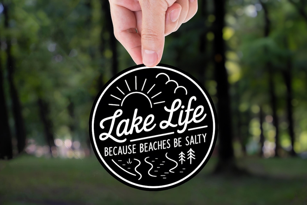 Funny Lake Life Sticker: Salty Beaches Humor, Waterproof Vinyl Decal - Etsy