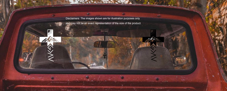 Faith Mountain Cross Sticker: Christian Outdoor Decal - Etsy