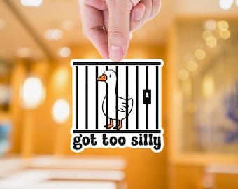 Funny Jail Goose Sticker: Meme Laptop Decal