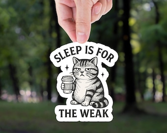 Grumpy Cat Coffee Sticker: Sarcastic Meme Vinyl Decal
