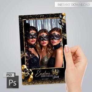 Carnival Photo Booth Template, Masquerade Photo Booth Template, template Photoshop PSD  Photo Booth Template,  4x6 inches, Editable File