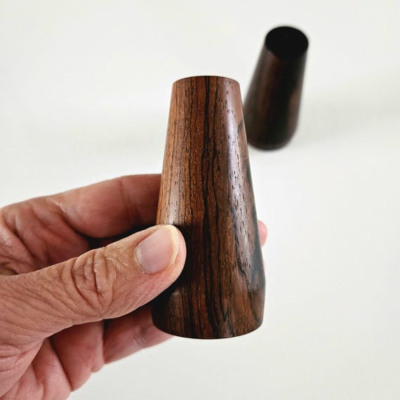 Vintage Danish Design 50s 60s MCM Rosewood Salt Pepper Shakers
