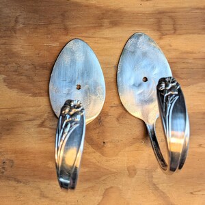 2 Spoon Hooks Vintage Silverware
