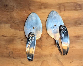 2 Spoon Hooks Vintage Silverware