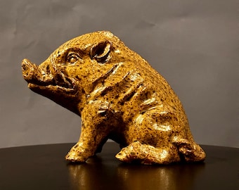 彫刻的な陶器製の「毛むくじゃらの」イノシシ - Etsy 日本