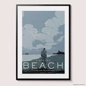 Visit The Beach-affisch - Retroillustration, Death Stranding, Death Stranding 2 On The Beach, Videospel, Bästa spelpresenten någonsin