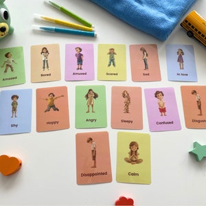 14 Emotie-flashcards in het Engels