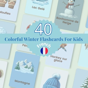 40 Flashcards d'hiver en français