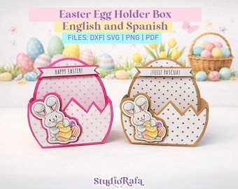 Easter Egg Holder SVG – Egg Treat Box Template – Easter Party Favor – SVG, DXF, Png, Pdf Cutting Files