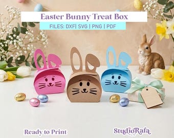 Easter Bunny Treat Box SVG – Easter Party Favor – SVG, DXF, Png, Pdf Cutting Files