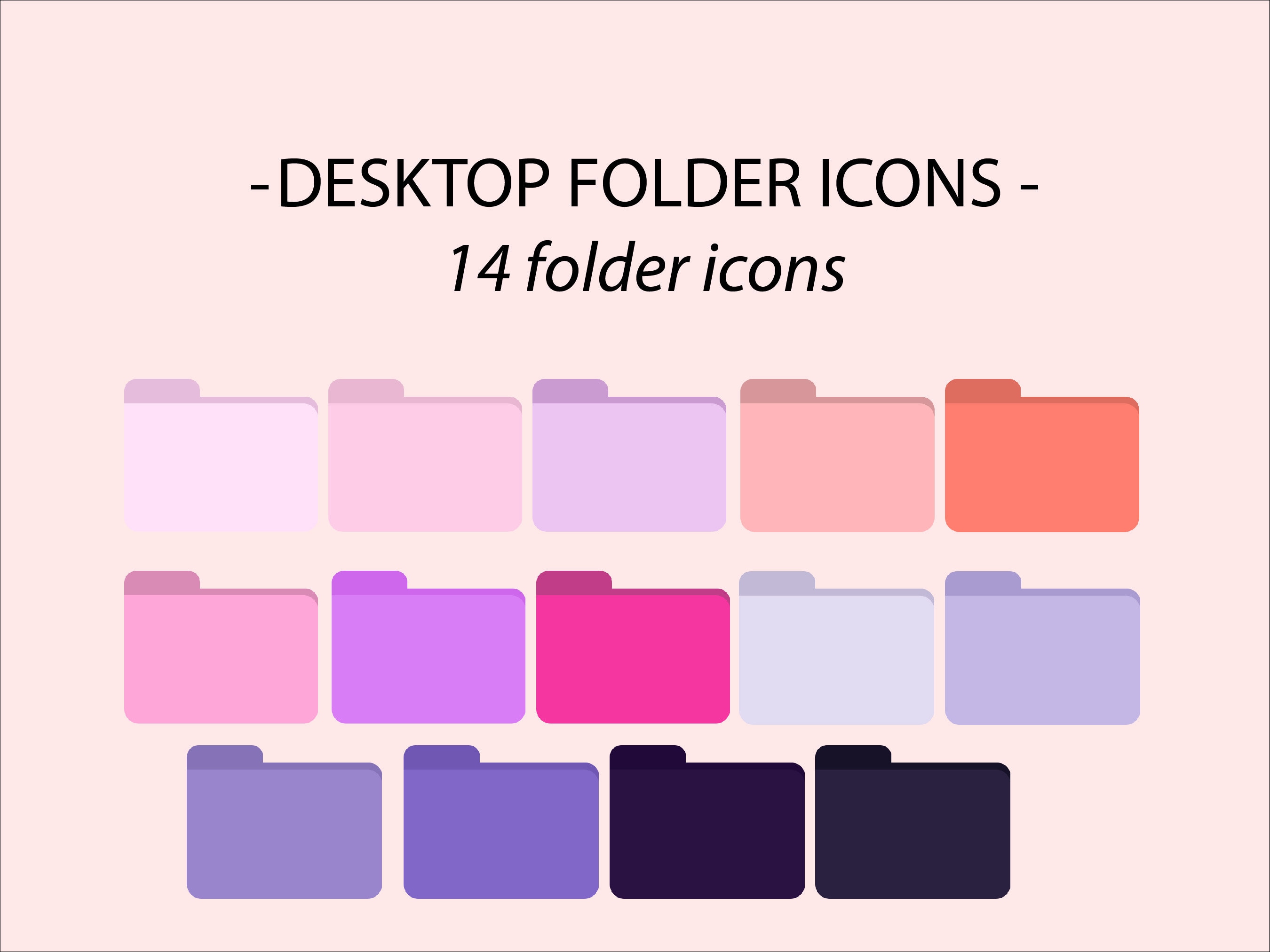14 Folder Icons - Cute Aesthetic Desktop Theme Folders - Mac ...