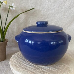Vintage Royal Blue Bean Pot Made In The USA