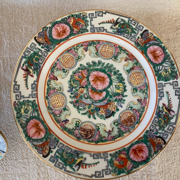 Vintage Early 1900's Famille Rose Medallion Chinese Porcelain Dinner Plates SOLD SEPARATELY