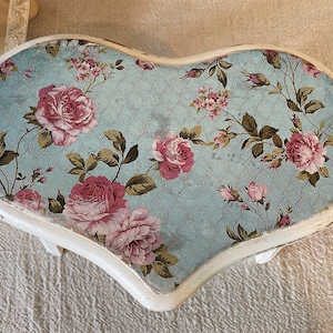 Vintage 1980s Upcycled and Distressed Wood Heart Stepstool